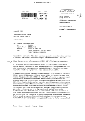 Document de brevet canadien 2808803. Poursuite-Amendment 20151203. Image 1 de 2