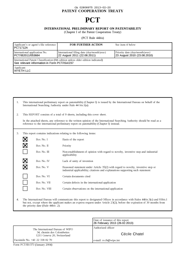 Document de brevet canadien 2808975. PCT 20121220. Image 1 de 18