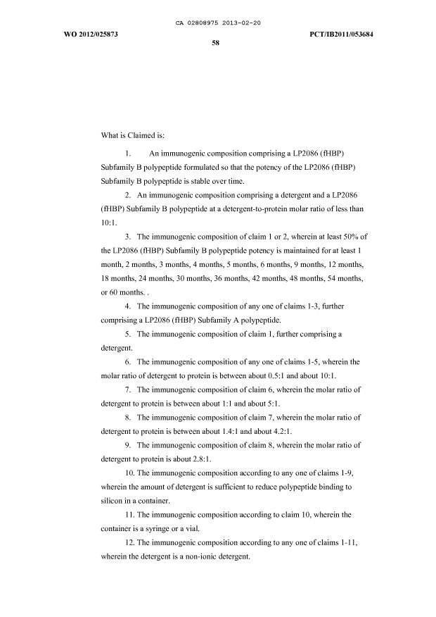 Document de brevet canadien 2808975. Revendications 20130220. Image 1 de 9