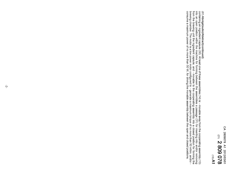 Document de brevet canadien 2809078. Page couverture 20121223. Image 2 de 2
