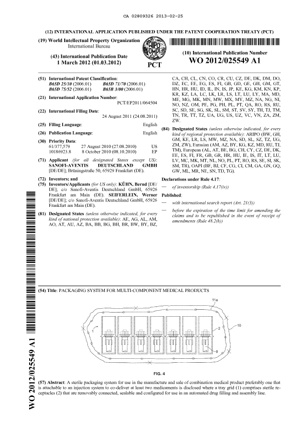 Document de brevet canadien 2809326. Abrégé 20130225. Image 1 de 1