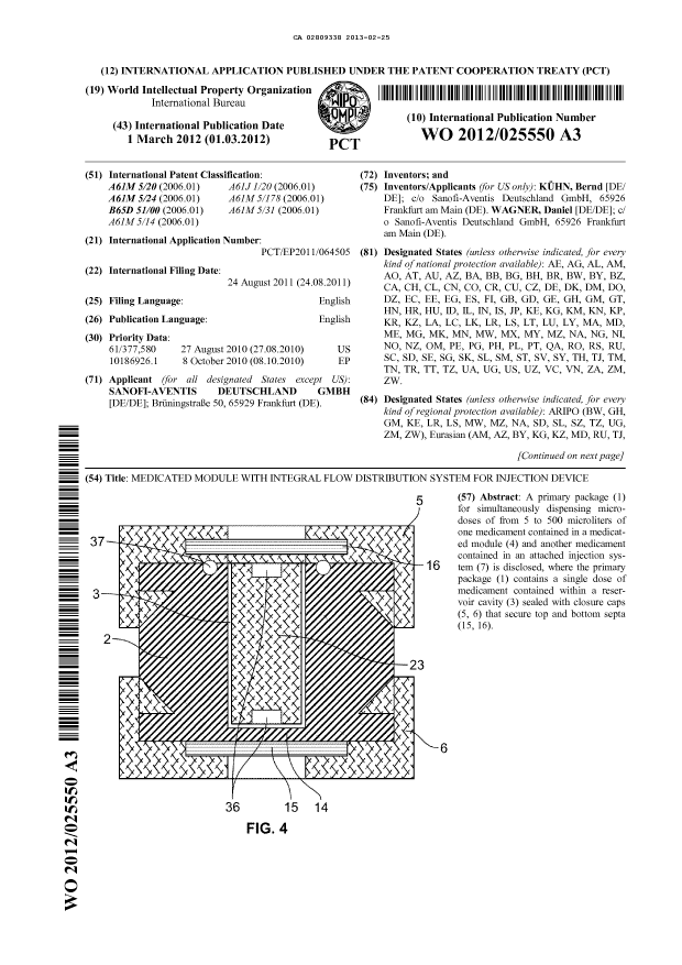 Document de brevet canadien 2809338. Abrégé 20121225. Image 1 de 2