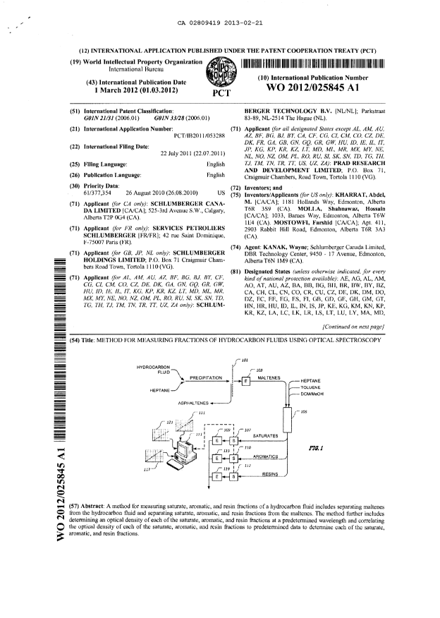 Document de brevet canadien 2809419. PCT 20130221. Image 1 de 12