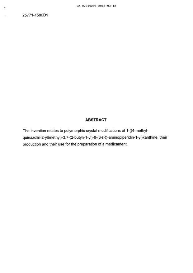 Document de brevet canadien 2810295. Abrégé 20141212. Image 1 de 1