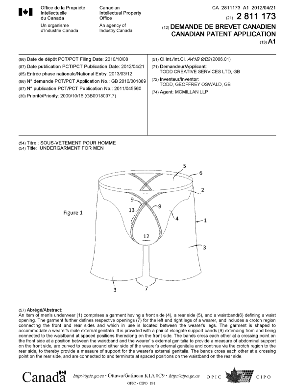 Document de brevet canadien 2811173. Page couverture 20121224. Image 1 de 1
