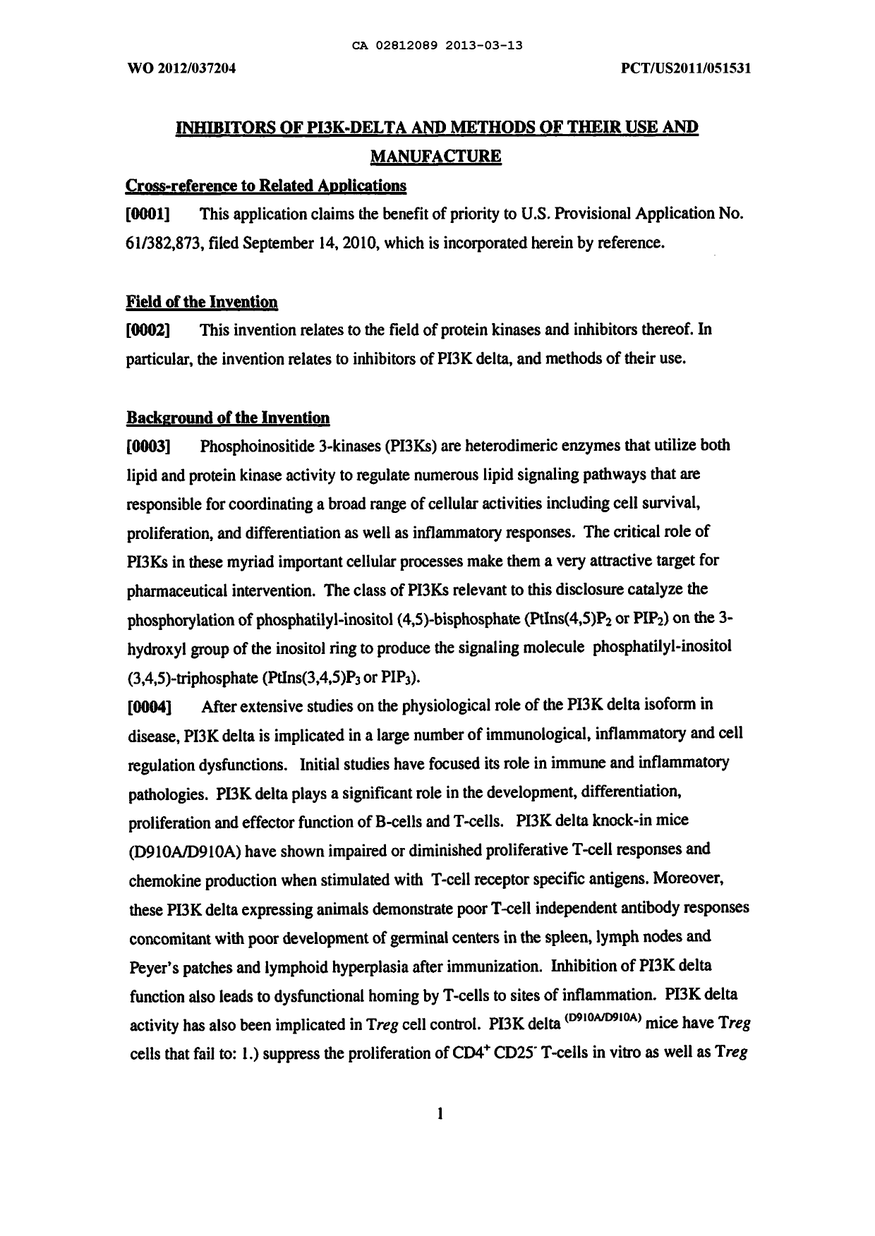 Canadian Patent Document 2812089. Description 20121213. Image 1 of 100