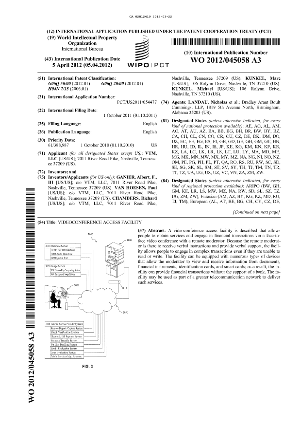 Document de brevet canadien 2812419. Abrégé 20121222. Image 1 de 2