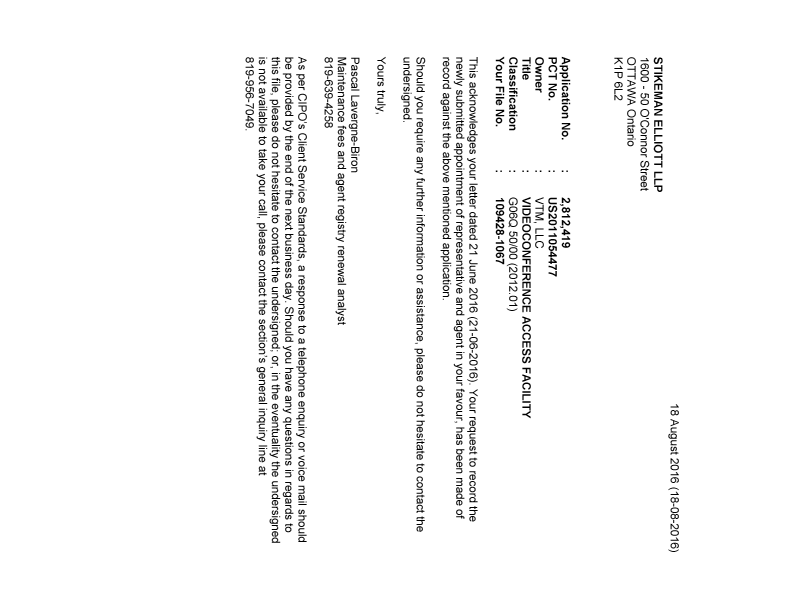 Canadian Patent Document 2812419. Correspondence 20151218. Image 1 of 1