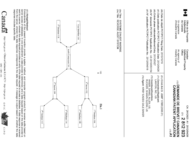Canadian Patent Document 2812923. Cover Page 20130613. Image 1 of 1