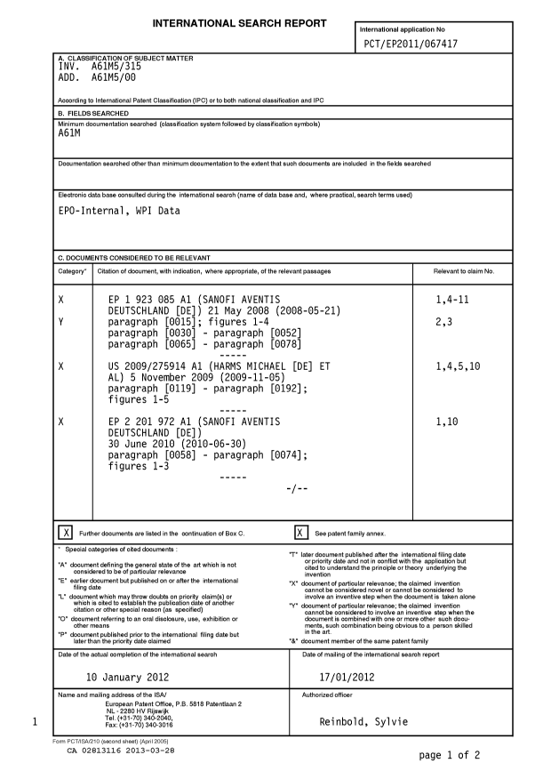 Document de brevet canadien 2813116. PCT 20130328. Image 1 de 13