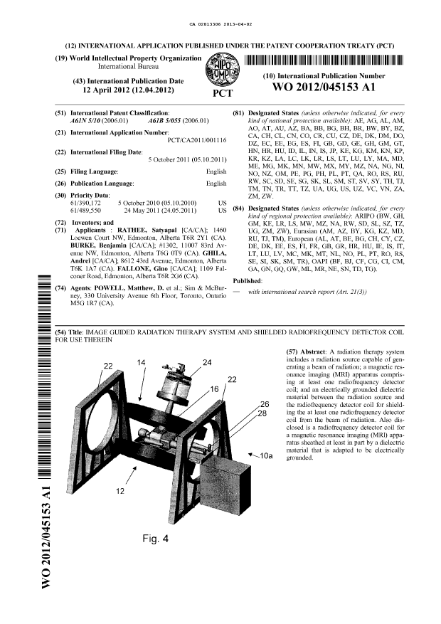 Document de brevet canadien 2813306. Abrégé 20121202. Image 1 de 1