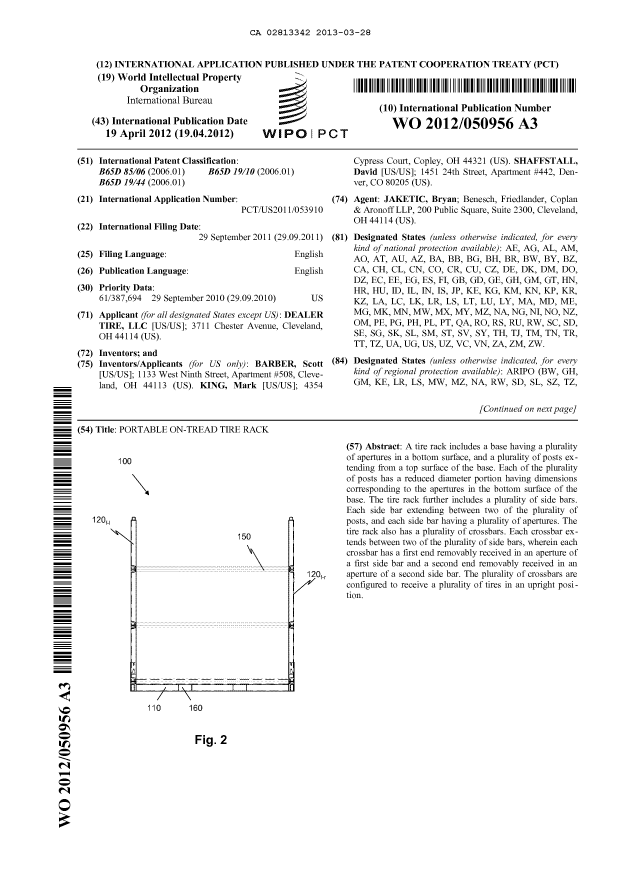 Document de brevet canadien 2813342. Abrégé 20121228. Image 1 de 2