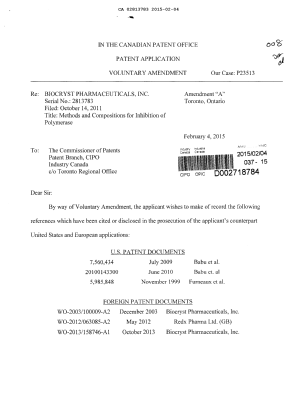 Canadian Patent Document 2813783. Prosecution-Amendment 20150204. Image 1 of 2