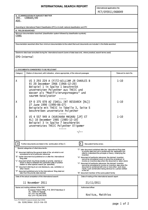 Document de brevet canadien 2813844. PCT 20121205. Image 1 de 12