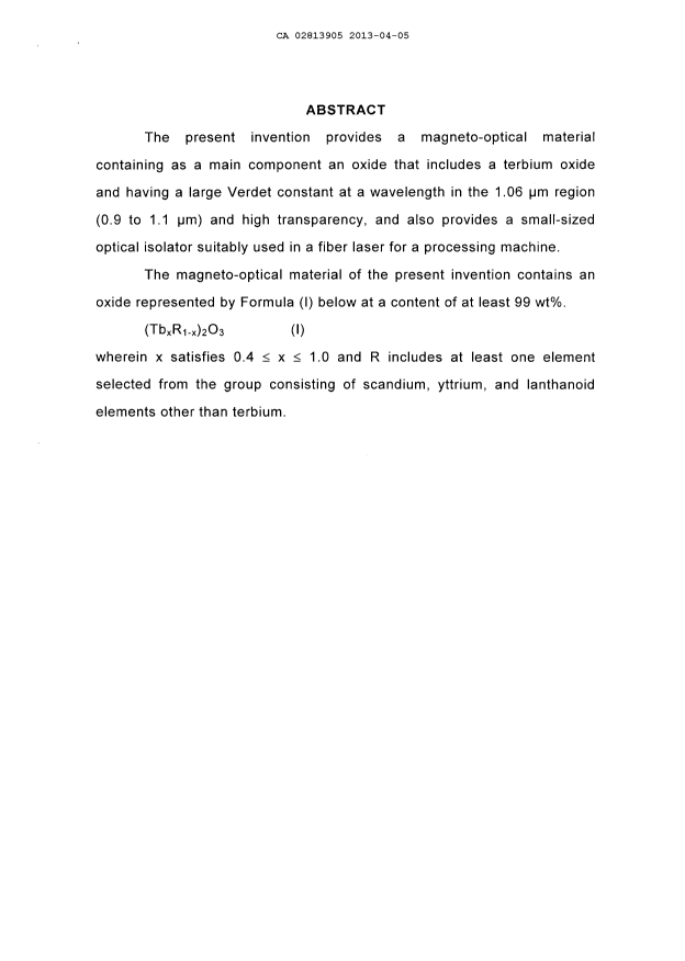 Document de brevet canadien 2813905. Abrégé 20130405. Image 1 de 1