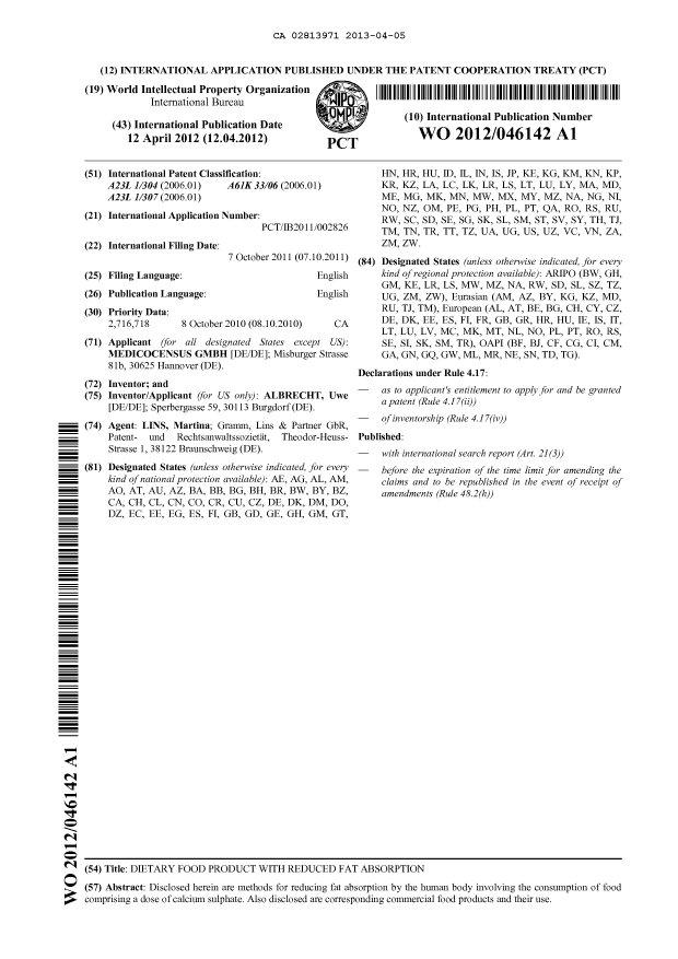 Document de brevet canadien 2813971. Abrégé 20130405. Image 1 de 1