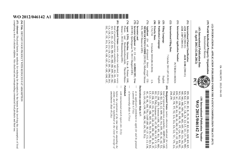 Document de brevet canadien 2813971. Abrégé 20130405. Image 1 de 1