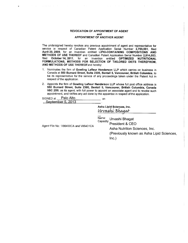 Document de brevet canadien 2814053. Correspondance 20130924. Image 2 de 2