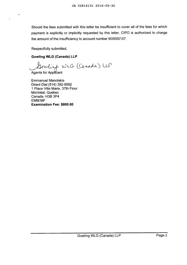 Document de brevet canadien 2814131. Poursuite-Amendment 20151230. Image 2 de 2