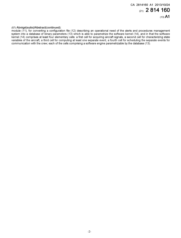 Document de brevet canadien 2814160. Page couverture 20131227. Image 2 de 2