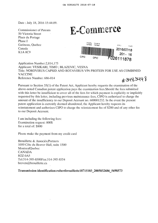 Document de brevet canadien 2814175. Poursuite-Amendment 20151218. Image 1 de 1
