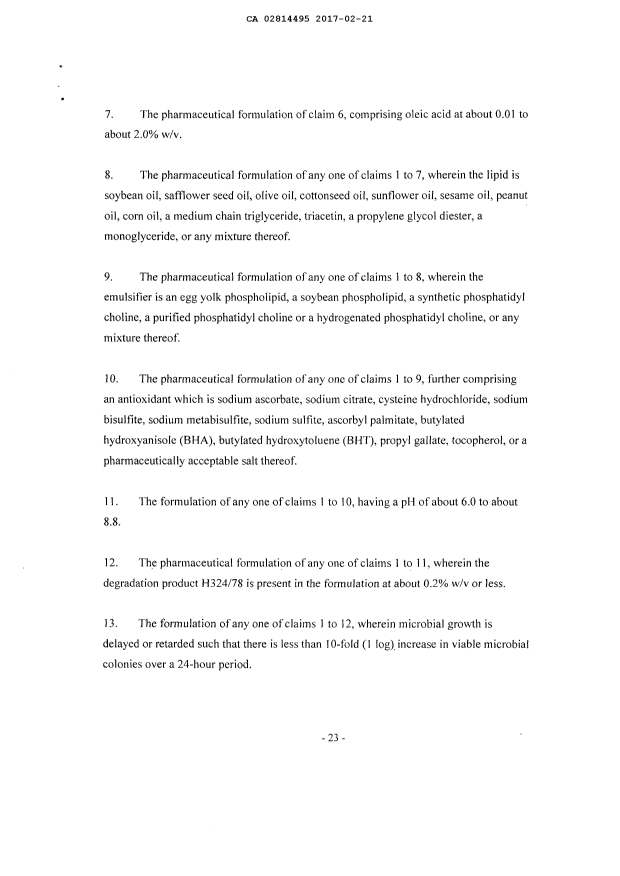 Document de brevet canadien 2814495. Revendications 20161221. Image 2 de 2