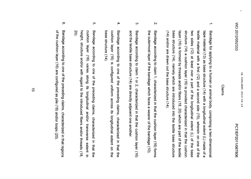 Document de brevet canadien 2814885. Revendications 20121216. Image 1 de 2