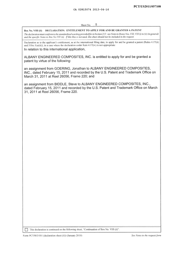 Document de brevet canadien 2815074. PCT 20121216. Image 12 de 12