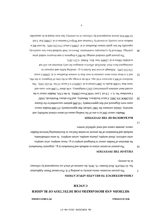 Document de brevet canadien 2815209. Description 20121217. Image 1 de 46