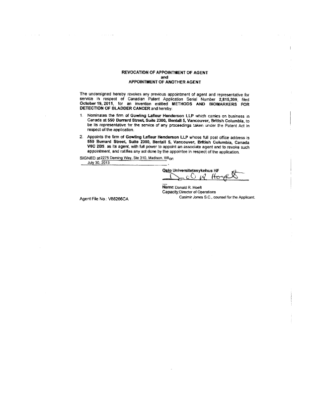 Document de brevet canadien 2815209. Correspondance 20121224. Image 5 de 5