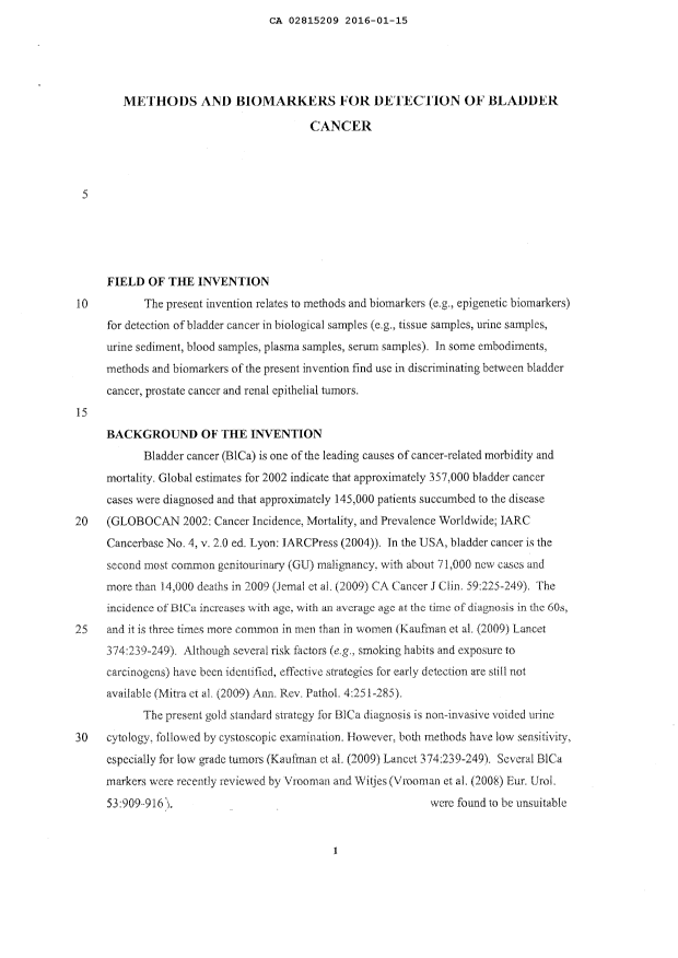 Document de brevet canadien 2815209. Description 20151218. Image 1 de 56