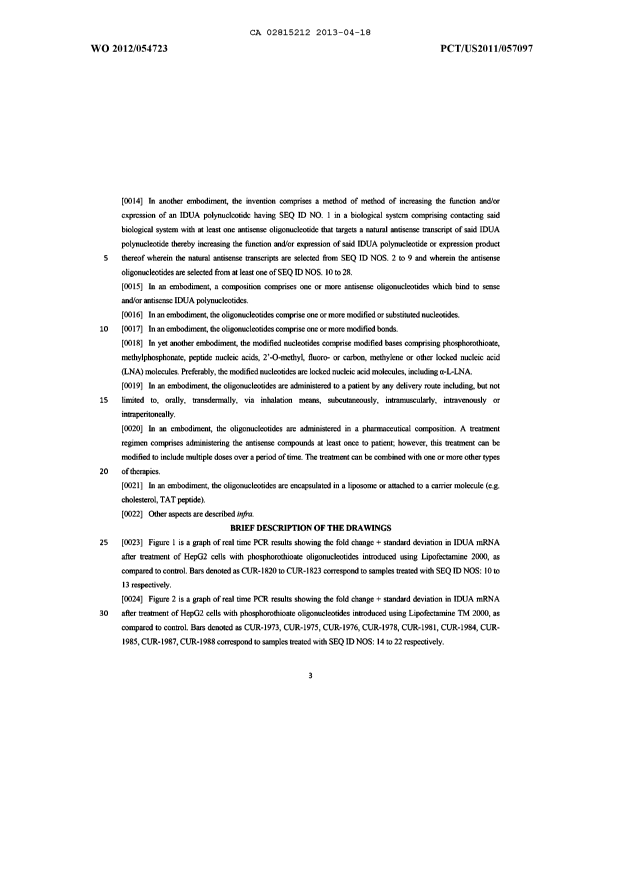Document de brevet canadien 2815212. Description 20121218. Image 3 de 55