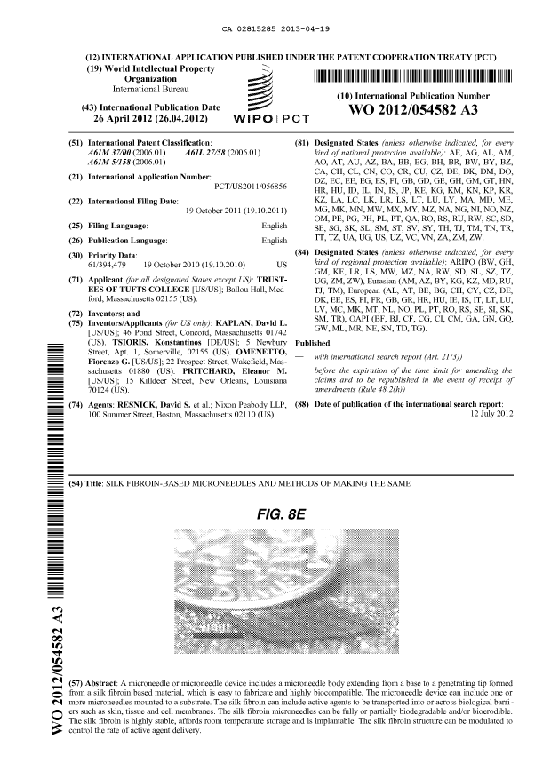 Document de brevet canadien 2815285. Abrégé 20121219. Image 1 de 1