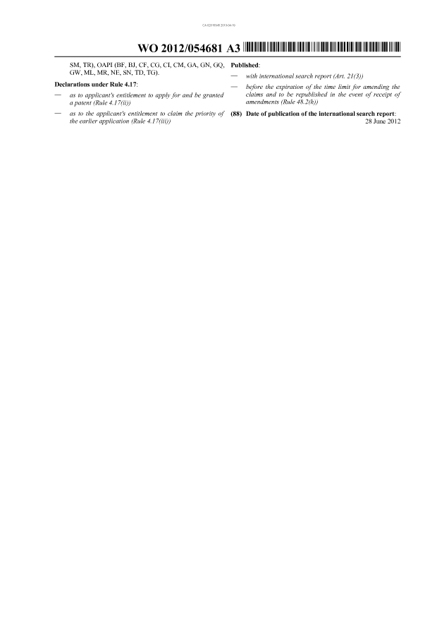Document de brevet canadien 2815345. Abrégé 20121219. Image 2 de 2