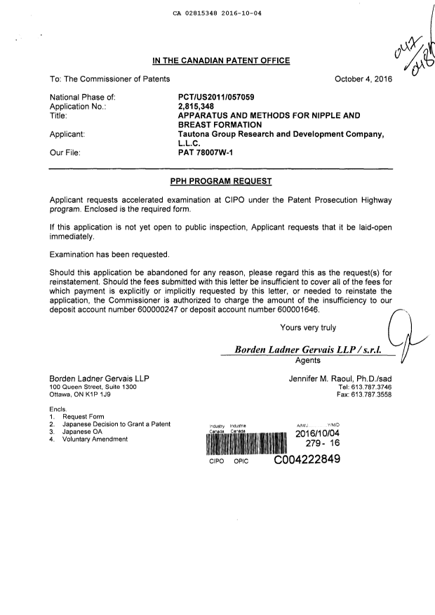 Document de brevet canadien 2815348. Poursuite-Amendment 20151204. Image 1 de 8