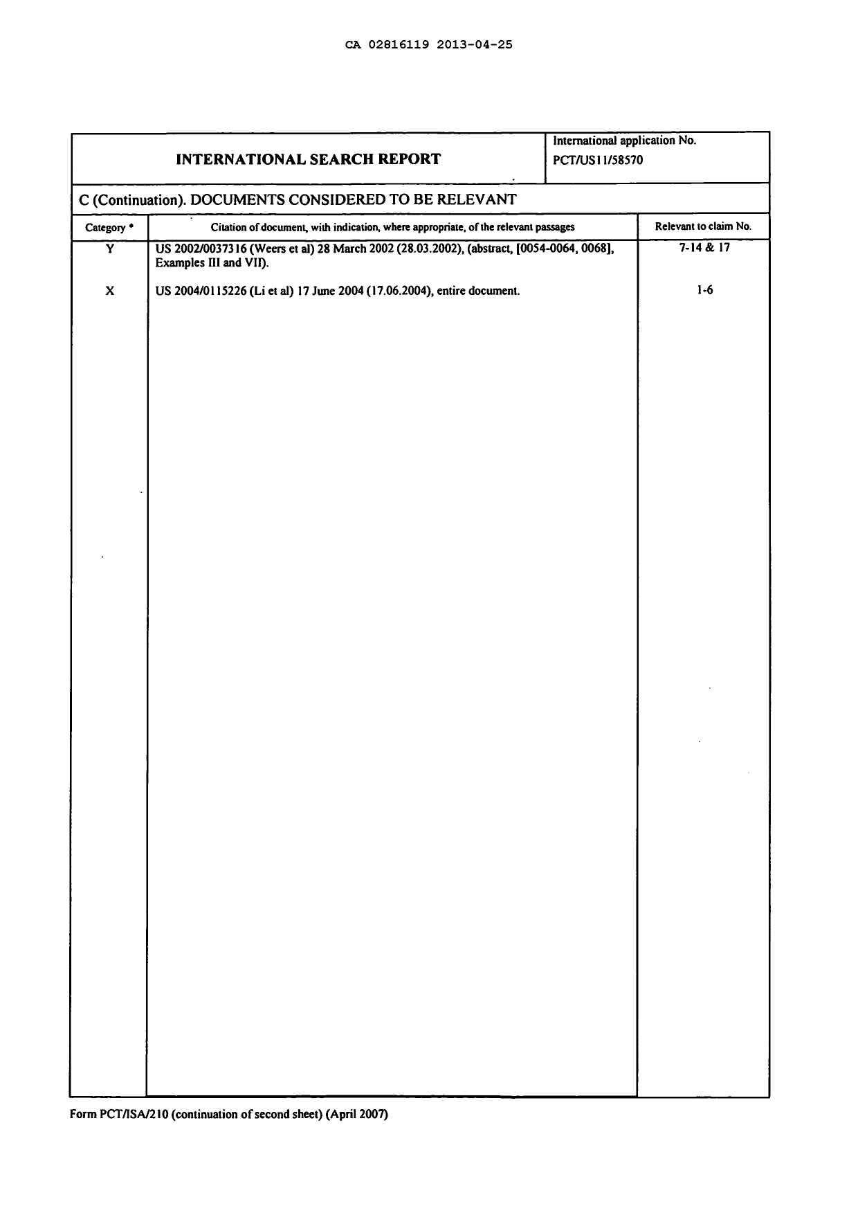 Document de brevet canadien 2816119. PCT 20121225. Image 2 de 12