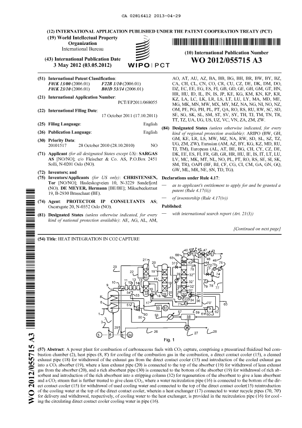 Document de brevet canadien 2816412. Abrégé 20121229. Image 1 de 2
