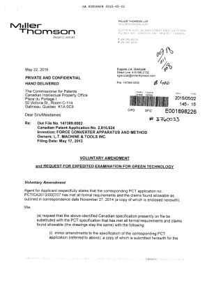 Canadian Patent Document 2816624. Prosecution-Amendment 20150522. Image 1 of 88