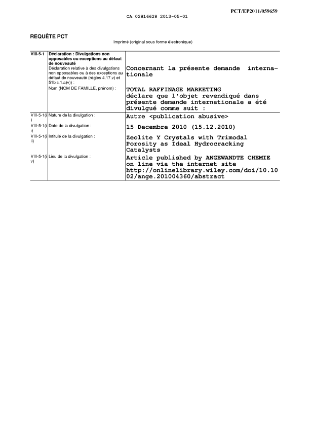 Document de brevet canadien 2816628. PCT 20130501. Image 9 de 9