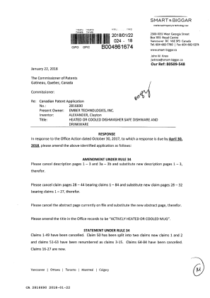 Document de brevet canadien 2816690. Modification 20180122. Image 1 de 14