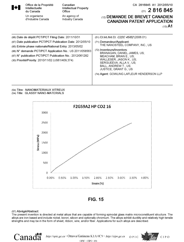 Document de brevet canadien 2816845. Page couverture 20121209. Image 1 de 1