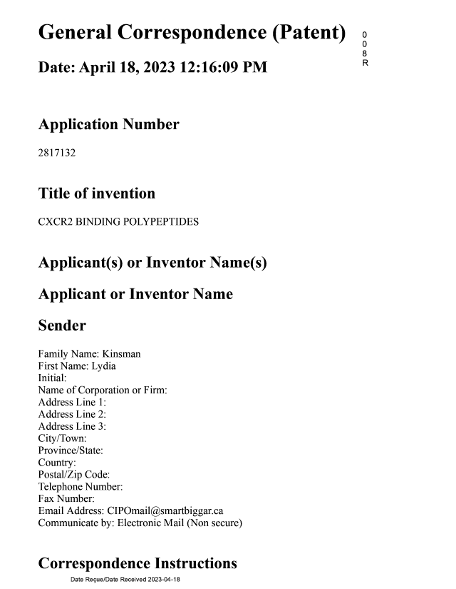 Document de brevet canadien 2817132. Modification 20230418. Image 1 de 16