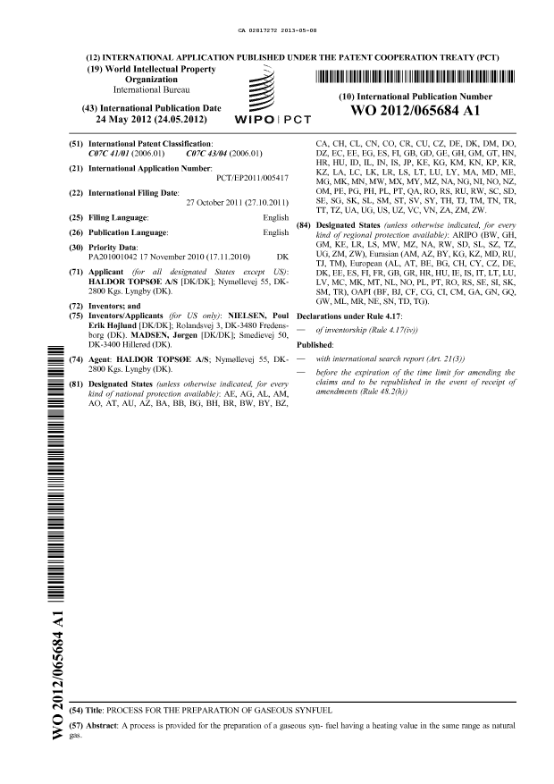 Document de brevet canadien 2817272. Abrégé 20130508. Image 1 de 1