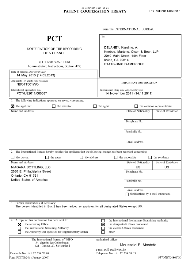 Document de brevet canadien 2817555. PCT 20121209. Image 1 de 14