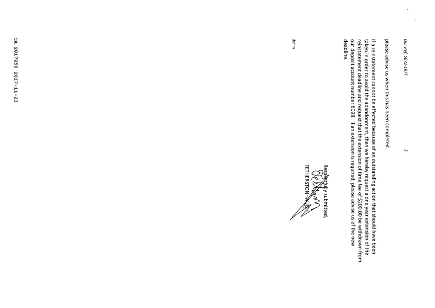 Document de brevet canadien 2817850. Correspondance 20161223. Image 2 de 2