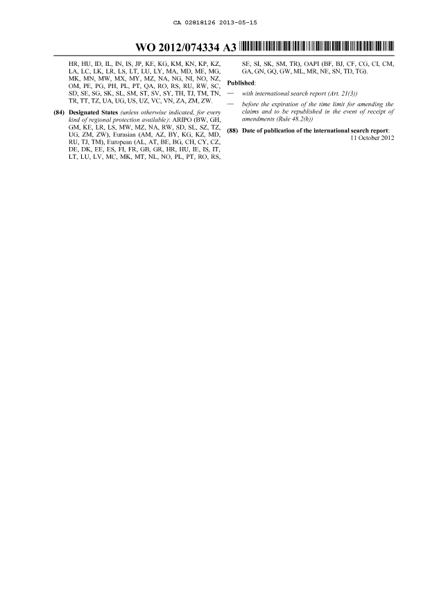 Document de brevet canadien 2818126. Abrégé 20130515. Image 2 de 2
