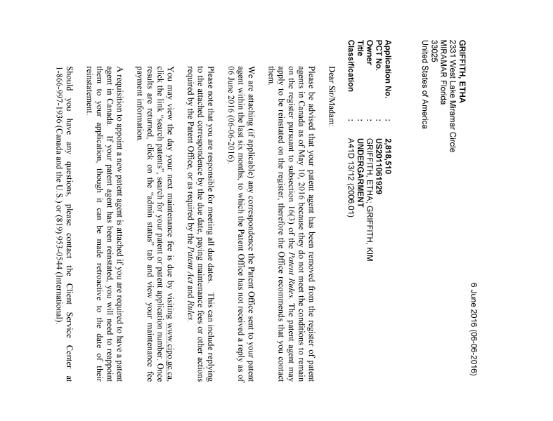 Canadian Patent Document 2818510. Correspondence 20151206. Image 1 of 2