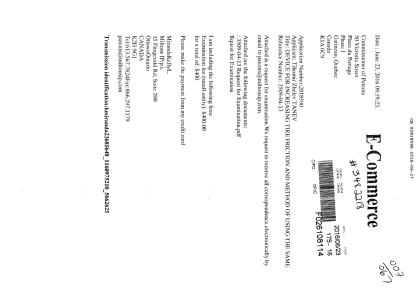 Document de brevet canadien 2818590. Correspondance 20151227. Image 1 de 1