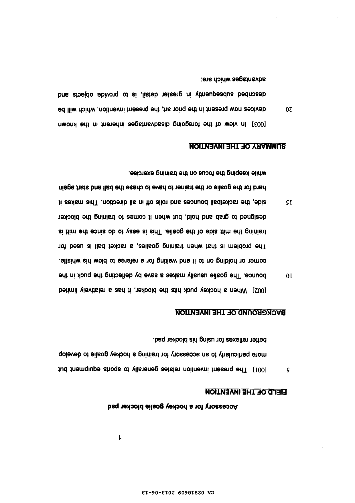 Document de brevet canadien 2818609. Description 20121213. Image 1 de 6