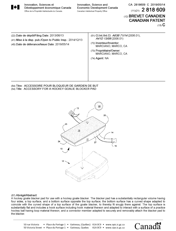 Canadian Patent Document 2818609. Cover Page 20181215. Image 1 of 1